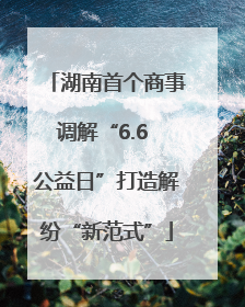 湖南首个商事调解“6.6 公益日”打造解纷“新范式”