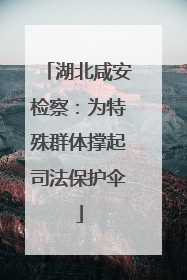 湖北咸安检察：为特殊群体撑起司法保护伞