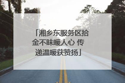 湘乡东服务区拾金不昧暖人心 传递温暖获赞扬