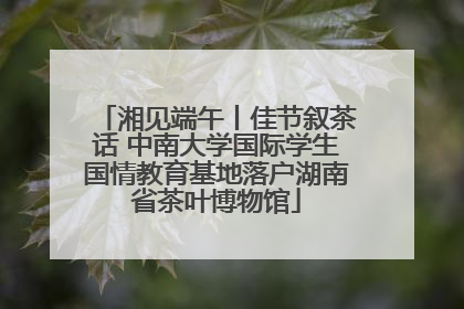 湘见端午丨佳节叙茶话 中南大学国际学生国情教育基地落户湖南省茶叶博物馆