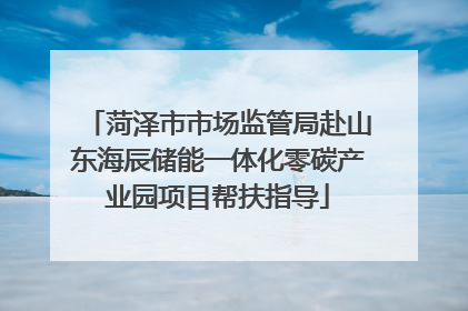菏泽市市场监管局赴山东海辰储能一体化零碳产业园项目帮扶指导