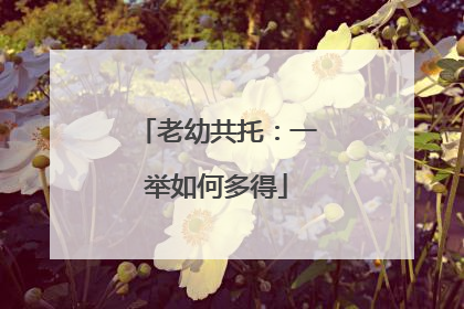 老幼共托：一举如何多得