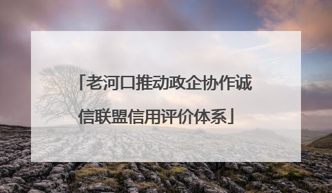 老河口推动政企协作诚信联盟信用评价体系