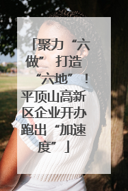 聚力“六做” 打造“六地”！平顶山高新区企业开办跑出“加速度”