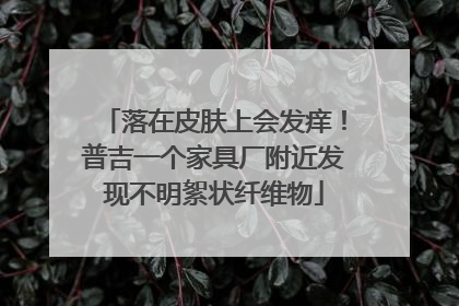 落在皮肤上会发痒！普吉一个家具厂附近发现不明絮状纤维物