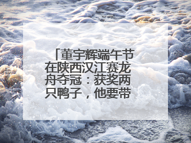董宇辉端午节在陕西汉江赛龙舟夺冠：获奖两只鸭子，他要带回北京养着