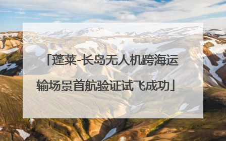 蓬莱-长岛无人机跨海运输场景首航验证试飞成功