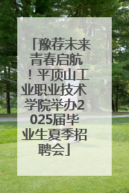 豫荐未来 青春启航！平顶山工业职业技术学院举办2025届毕业生夏季招聘会
