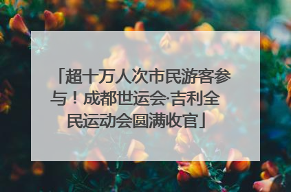 超十万人次市民游客参与！成都世运会·吉利全民运动会圆满收官