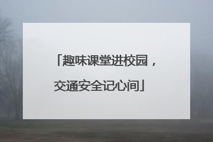 趣味课堂进校园，交通安全记心间