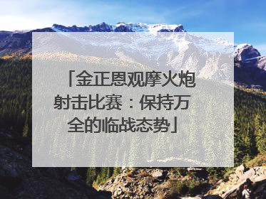 金正恩观摩火炮射击比赛：保持万全的临战态势
