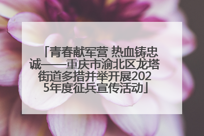 青春献军营 热血铸忠诚——重庆市渝北区龙塔街道多措并举开展2025年度征兵宣传活动
