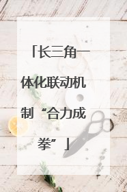 长三角一体化联动机制“合力成拳”