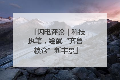 闪电评论｜科技执笔，绘就“齐鲁粮仓”新丰景