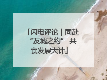 闪电评论｜同赴“友城之约” 共襄发展大计