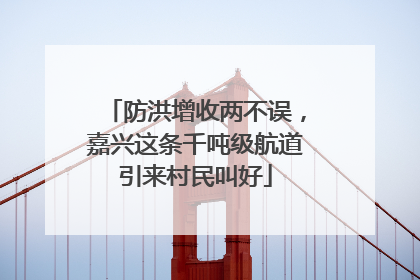 防洪增收两不误，嘉兴这条千吨级航道引来村民叫好