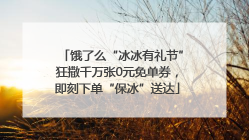 饿了么“冰冰有礼节”狂撒千万张0元免单券，即刻下单“保冰”送达