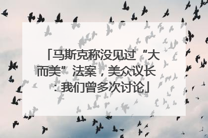 马斯克称没见过“大而美”法案，美众议长：我们曾多次讨论