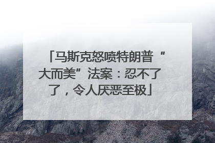 马斯克怒喷特朗普“大而美”法案：忍不了了，令人厌恶至极
