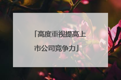 高度重视提高上市公司竞争力