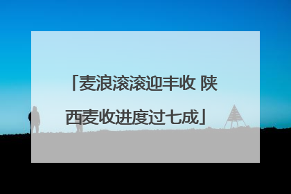 麦浪滚滚迎丰收 陕西麦收进度过七成