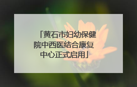黄石市妇幼保健院中西医结合康复中心正式启用