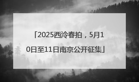 2025西泠春拍，5月10日至11日南京公开征集