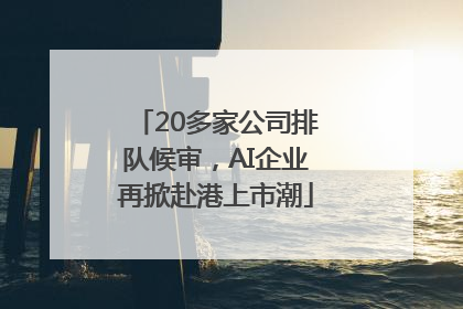 20多家公司排队候审，AI企业再掀赴港上市潮