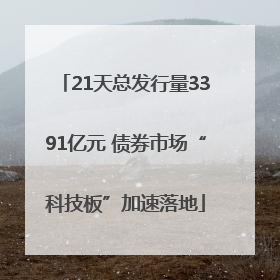 21天总发行量3391亿元 债券市场“科技板”加速落地