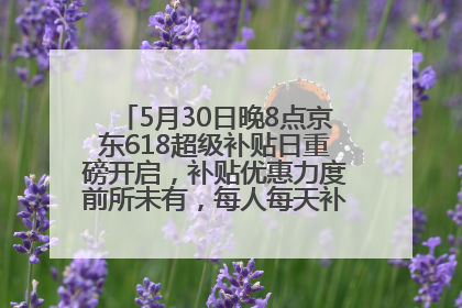 5月30日晚8点京东618超级补贴日重磅开启，补贴优惠力度前所未有，每人每天补贴超6180元！