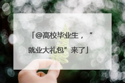 @高校毕业生，“就业大礼包”来了